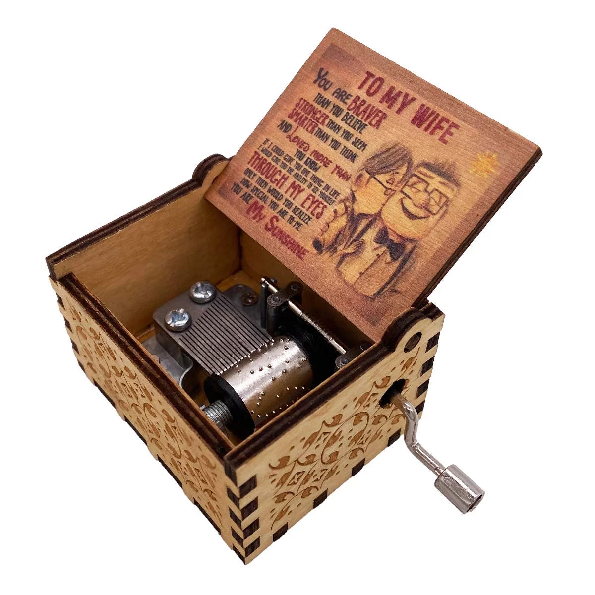 You Are My Sunshine Wood Music Box Laser Engraved Vintage Wooden Musical Boxes Gifts for Birthday/Christmas/Valentine'S Day/Mother'S Day/Father'S Day(Style3)