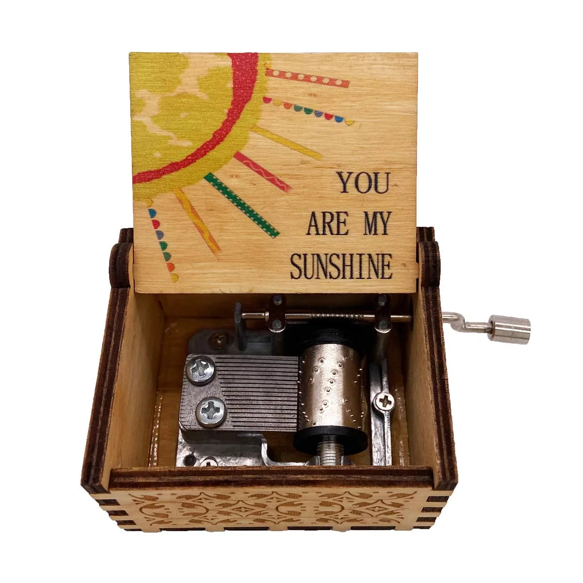 You Are My Sunshine Wood Music Box Laser Engraved Vintage Wooden Musical Boxes Gifts for Birthday/Christmas/Valentine'S Day/Mother'S Day/Father'S Day(Style4)